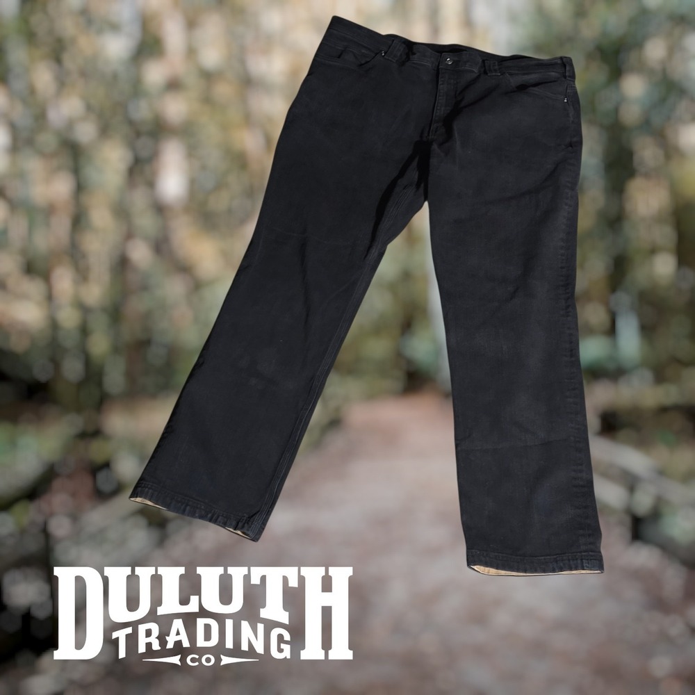 Duluth Trading Co Mens Ballroom DoubleFlex Jeans Black 42x34(44x33.5 Actual)